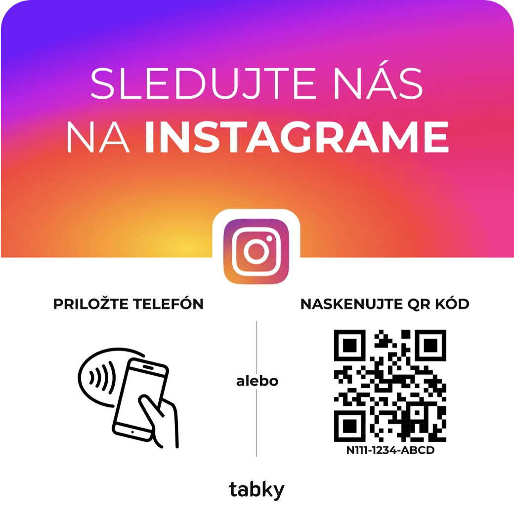 NFC / QR tabuľka Instagram